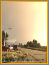 The smoke hanging over the campground the night of the lodge evacuation.